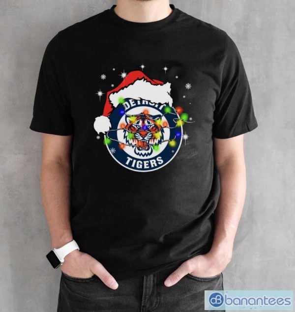 Santa Hat Texas Detroit Tigers Christmas Shirt Christmas Gift - Black Unisex T-Shirt