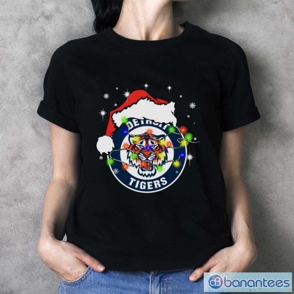 Santa Hat Texas Detroit Tigers Christmas Shirt Christmas Gift - Ladies T-Shirt