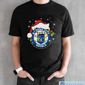 Santa Hat Texas Kansas City Royals Christmas Shirt - Black Unisex T-Shirt