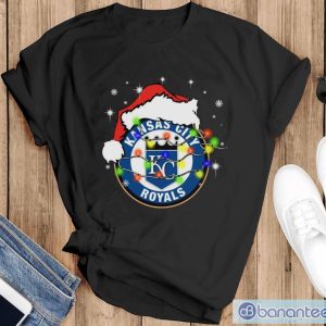 Santa Hat Texas Kansas City Royals Christmas Shirt Christmas Gift - Black T-Shirt