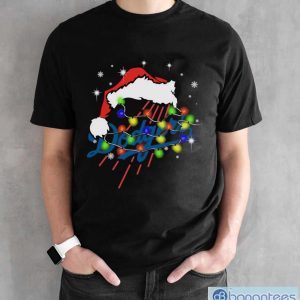 Santa Hat Texas Los Angeles Dodgers Christmas Shirt - Black Unisex T-Shirt