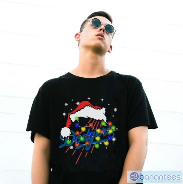 Santa Hat Texas Los Angeles Dodgers Christmas Shirt - G500 Gildan T-Shirt