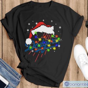 Santa Hat Texas Los Angeles Dodgers Christmas Shirt - Black T-Shirt