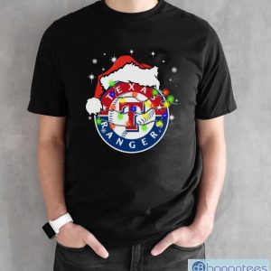 Santa Hat Texas Rangers Light Christmas Shirt Christmas Gift - Black Unisex T-Shirt