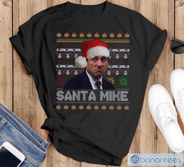Santas Mike Christmas Movie T Shirt, Michael Scott Office Sweatshirt - Black T-Shirt