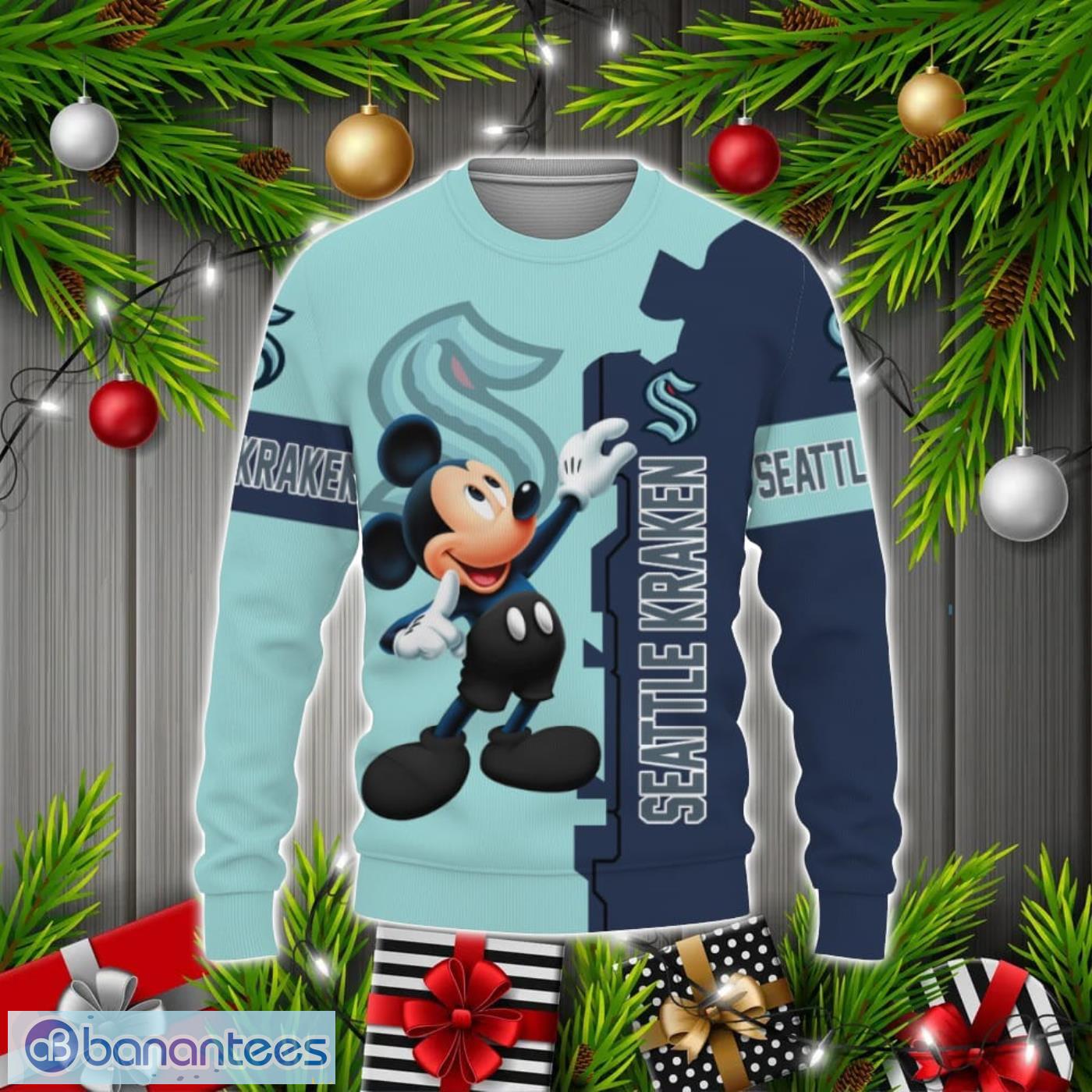 Seattle Kraken Cute Mickey Mouse Champions Football Fans 3D Sweater ...