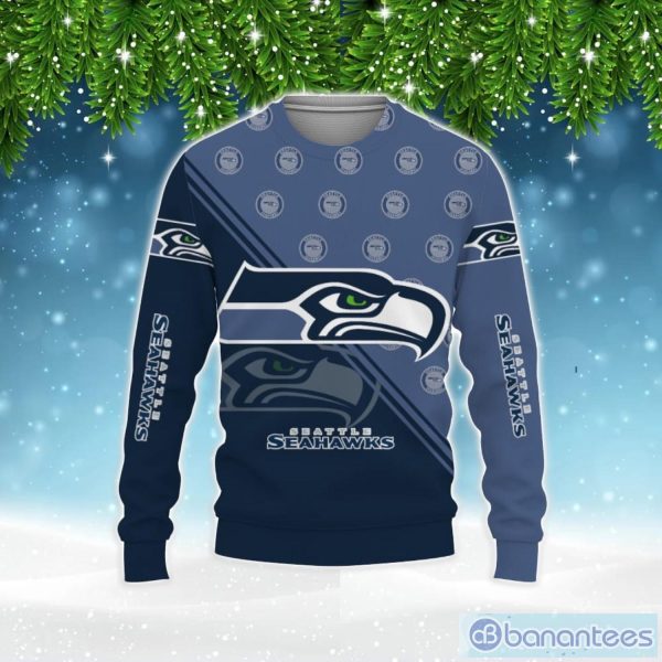 Seattle Seahawks Cross Style 3D Sweater Christmas Holiday Gift Product Photo 1
