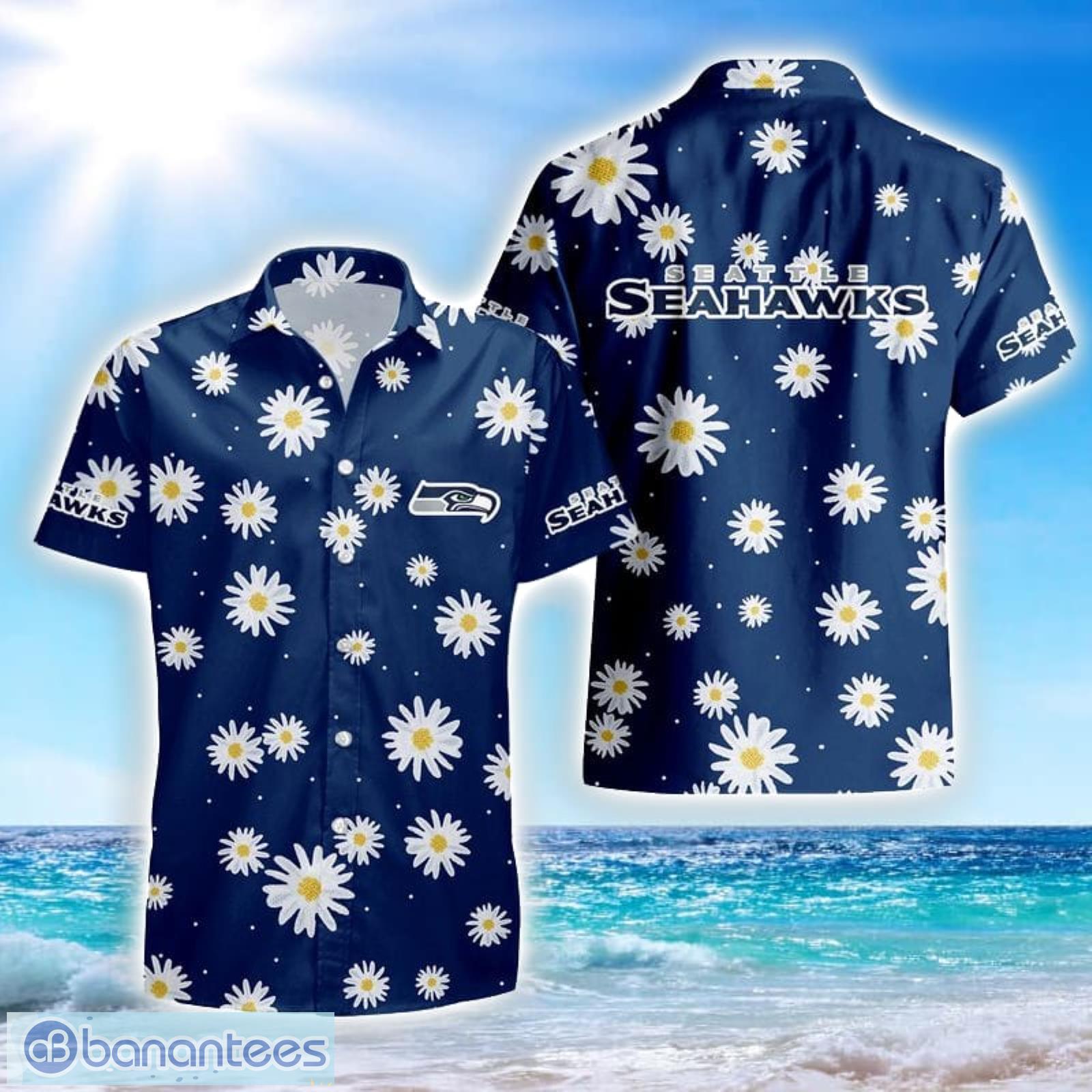 Seattle Seahawks Daisy Flower All Over Print Hawaiian Shirt Product Photo 1