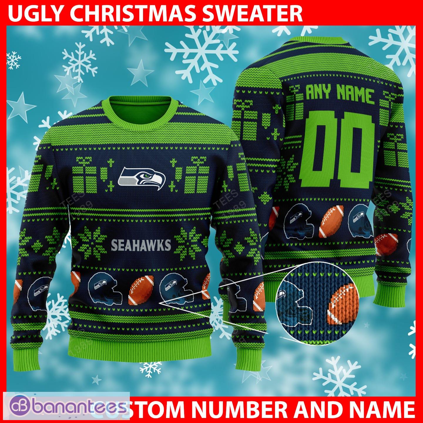 Seattle Seahawks Christmas Reindeer Ugly Christmas Sweater