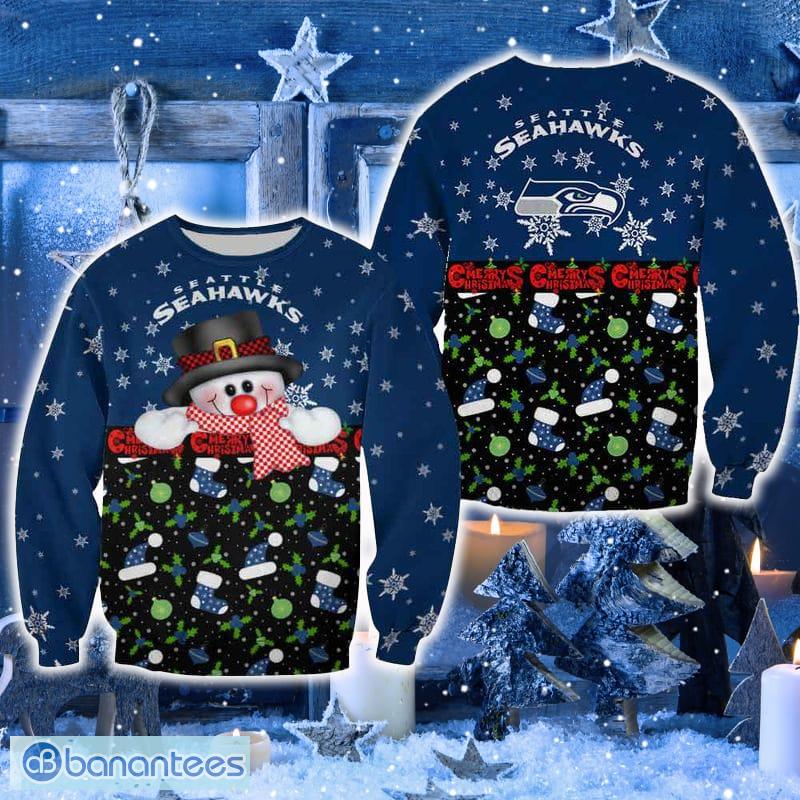 Seattle Seahawks Snowman Mulled Sweater New For Men And Women Gift Holidays - Seattle Seahawks Snowman Mulled Sweater New For Men And Women Gift Holidays