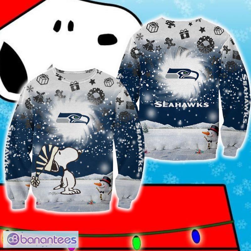 Seattle Seahawks Xmas Snoopy Ugly Sweater For Fans New Gift Holidays Christmas - Seattle Seahawks Xmas Snoopy Ugly Sweater For Fans New Gift Holidays Christmas