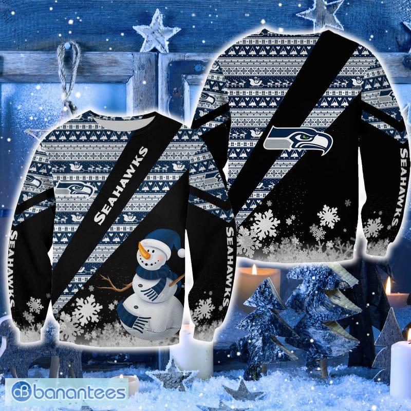Seattle Seahawks Xmas Snowman Cider Sweater New For Men And Women Gift Holidays - Seattle Seahawks Xmas Snowman Cider Sweater New For Men And Women Gift Holidays