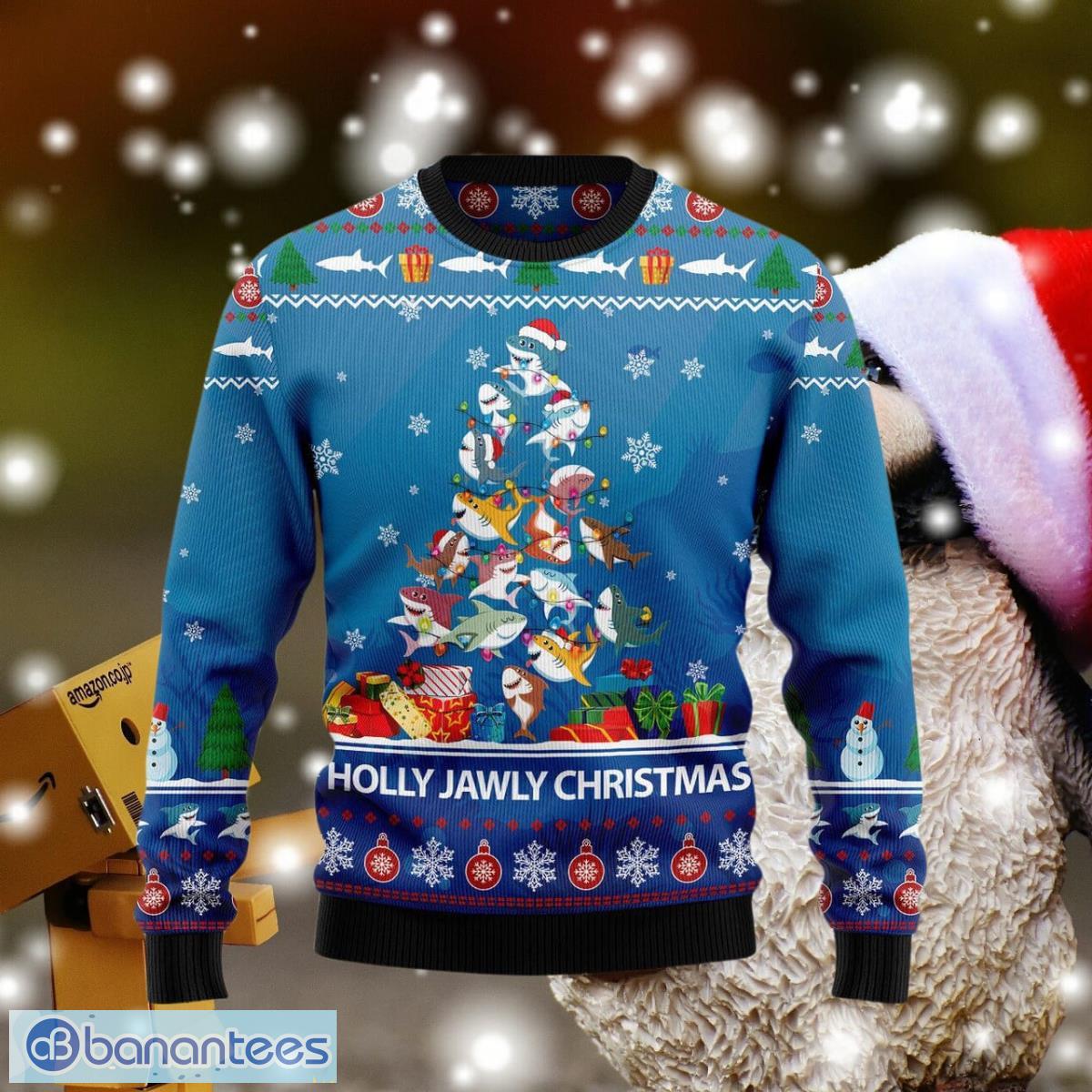 Shark on sale christmas sweater