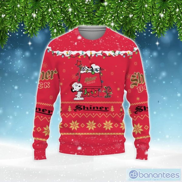 Shiner Bock Beers American Whiskey Beers Merry Christmas Snoopy House Cute Fan Gift 3D Sweater Christmas Holiday Gift Product Photo 1