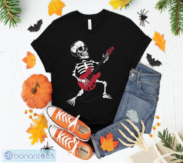 Skeleton Playing Guitar Electric Acoustic Classical T-Shirt Sweatshirt Hoodie Unisex Halloween Party Gift Product Photo 1