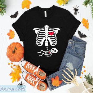 Skeleton Pregnancy Announcement Shirt New Mom Halloween Gift T-Shirt Sweatshirt Hoodie Unisex Halloween Gift Product Photo 1