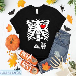 Skeleton Pregnancy Pizza Beer Xray Funny Halloween Soon Dad T-Shirt Sweatshirt Hoodie Unisex Halloween Gift Product Photo 1