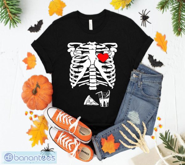 Skeleton Pregnancy Pizza Beer Xray Funny Halloween Soon Dad T-Shirt Sweatshirt Hoodie Unisex Halloween Gift Product Photo 1