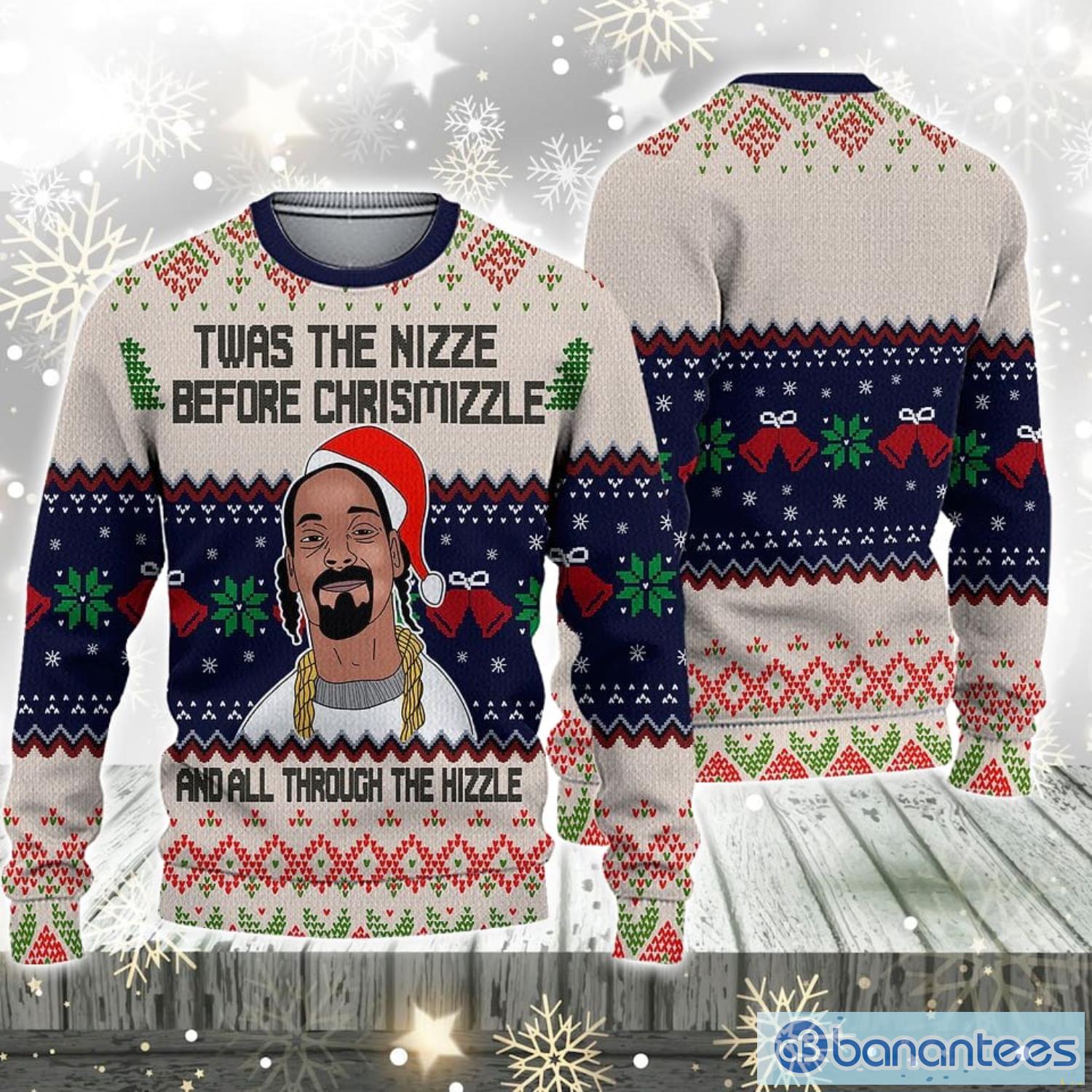 snoop dogg twas the nizzle before chrismizzle ugly sweater christmas christmas gift for men and women party holiday image Snoop Dogg Twas The Nizzle Before Chrismizzle Ugly Sweater Christmas Christmas Gift For Men And Women Party Holiday Product Photo 1