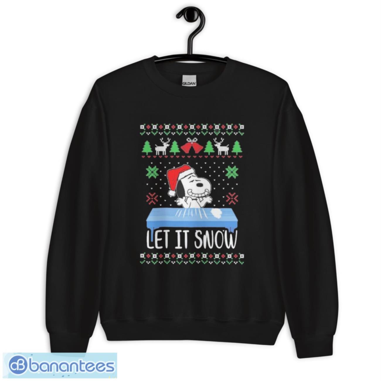 snoopy hat santa let it snow ugly christmas sweatshirt 2 image Snoopy Hat Santa Let It Snow Ugly Christmas Sweatshirt - Unisex Crewneck Sweatshirt