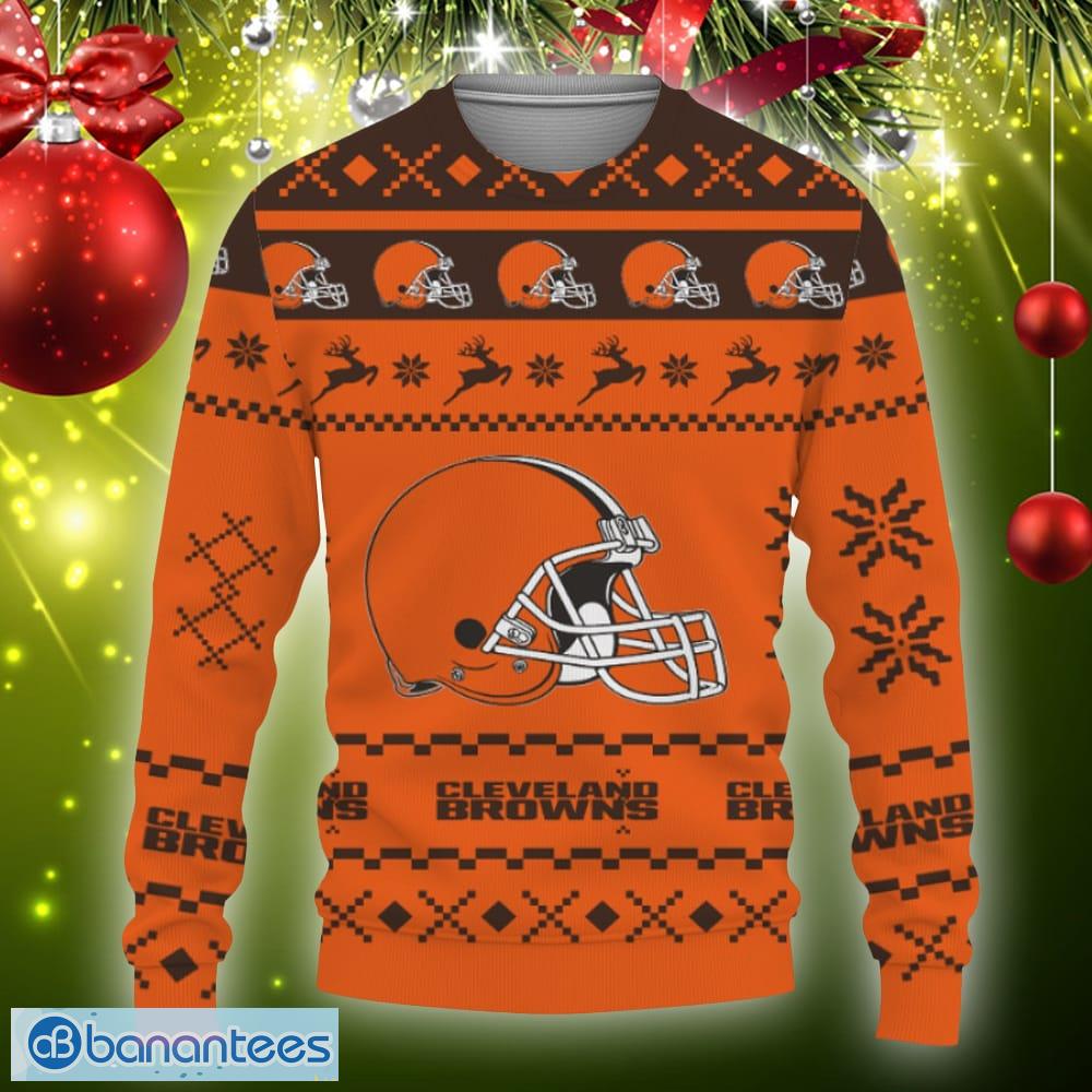 Snow Team Logo Cleveland Browns Gifts For Fan Christmas Tree Ugly Xmas  Sweater Gift Holidays - Banantees