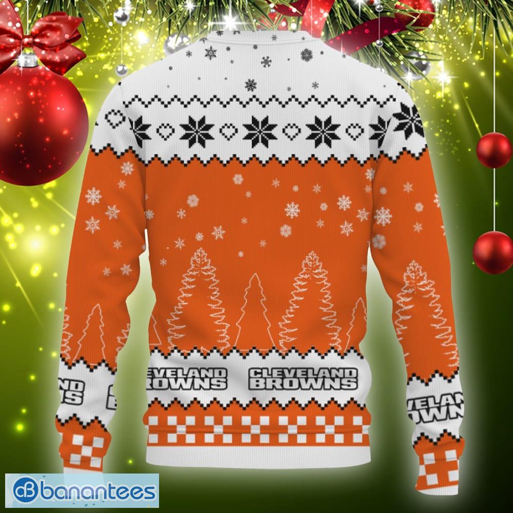 Snow Team Logo Cleveland Browns Gifts For Fan Christmas Tree Ugly Xmas  Sweater Gift Holidays - Banantees