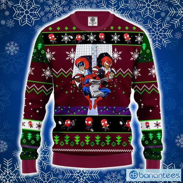 Spiderman Purple Pink Ugly Sweater New AOP Gift For Men And Women Christmas - Spiderman Purple Pink Ugly Sweater New AOP Gift For Men And Women Christmas