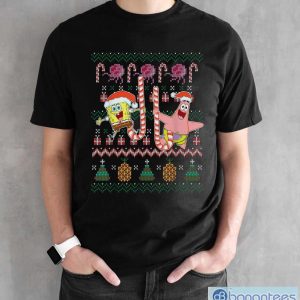 Spongebob Squarepants And Patrick Holiday Sweater Shirt - Black Unisex T-Shirt