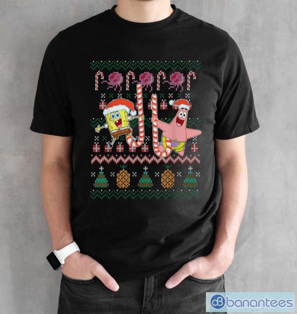 Spongebob Squarepants And Patrick Holiday Sweater Shirt - Black Unisex T-Shirt