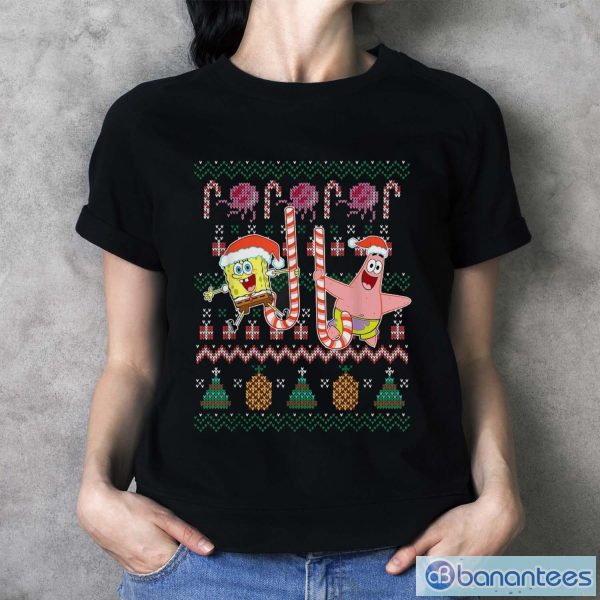 Spongebob Squarepants And Patrick Holiday Sweater Shirt - Ladies T-Shirt