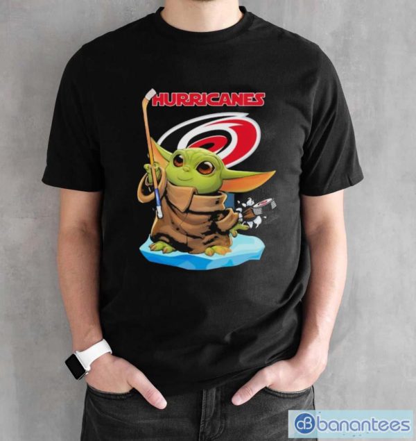 Star wars baby yoda carolina hurricanes shirt - Black Unisex T-Shirt
