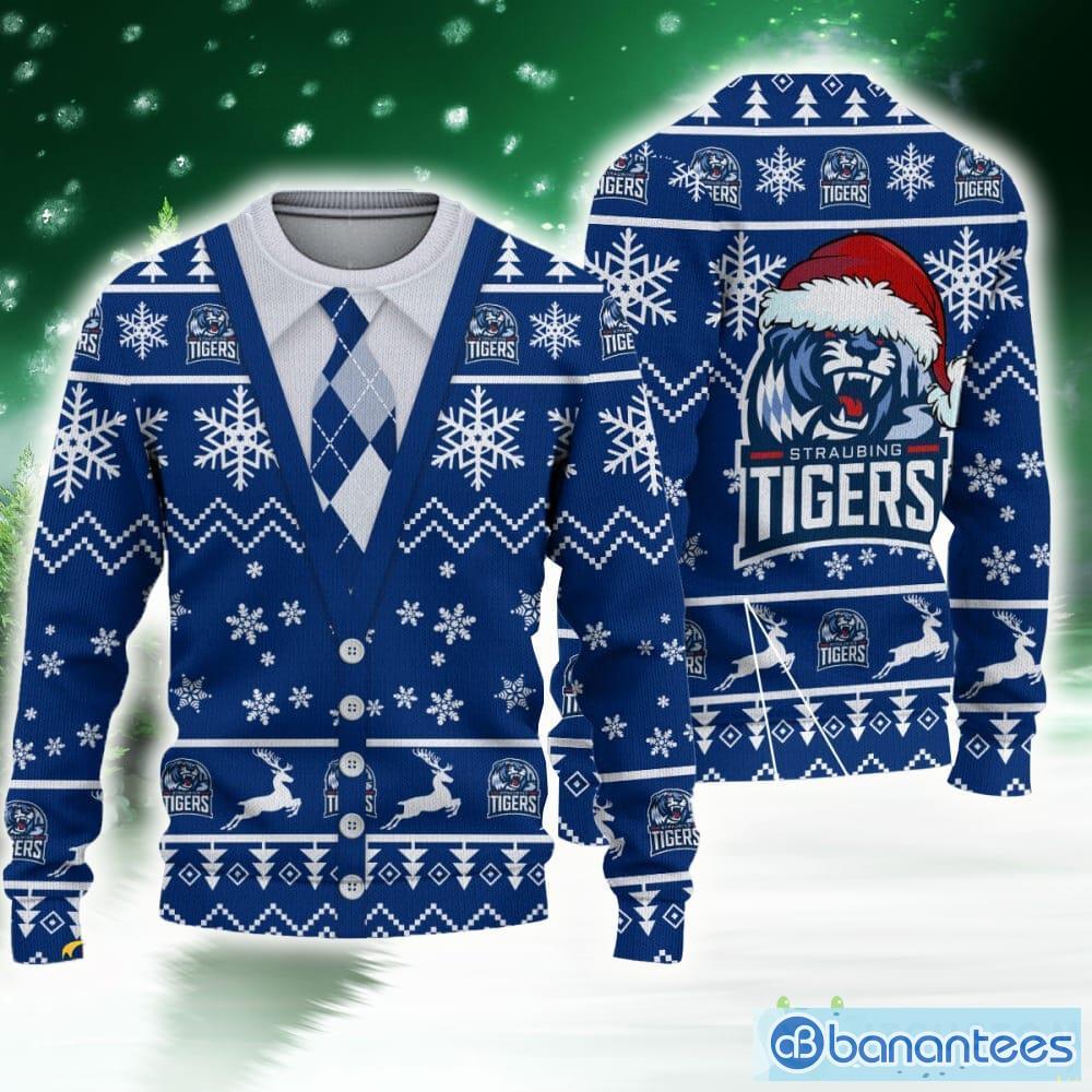 Detroit Tigers Santa Claus Snowman Christmas Ugly Sweater - Freedomdesign