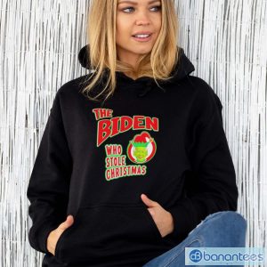 Funny Biden who stole Christmas Grinch t-shirt - Unisex Hoodie