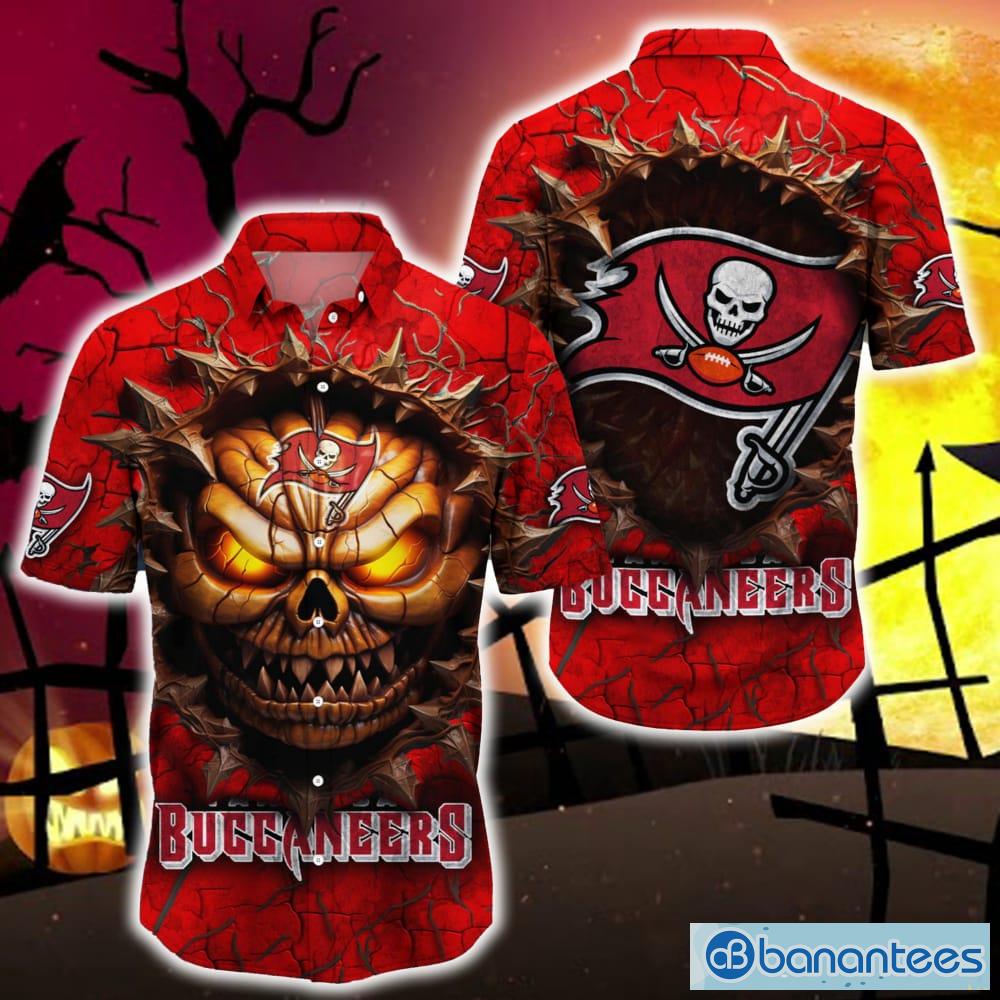 Tampa Bay Buccaneers White Skull Red Hoodies Print Full - Banantees