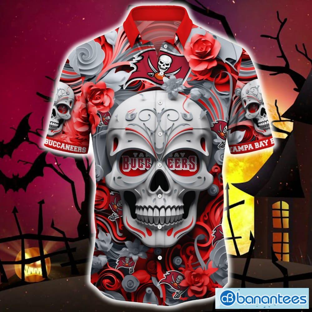 Black Red Scary Skull All Over Print Baseball Jersey Shirt - Banantees