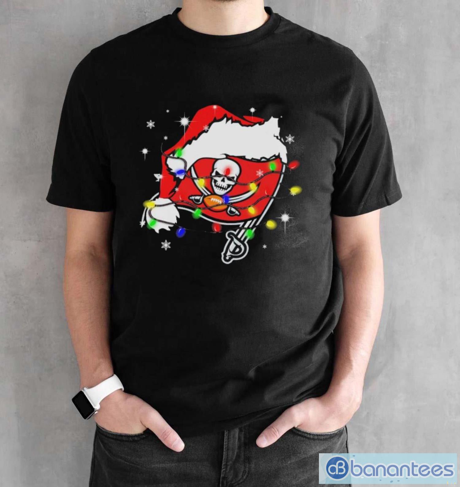 Tampa Bay Buccaneers Santa Hat Christmas Light Shirt - Banantees