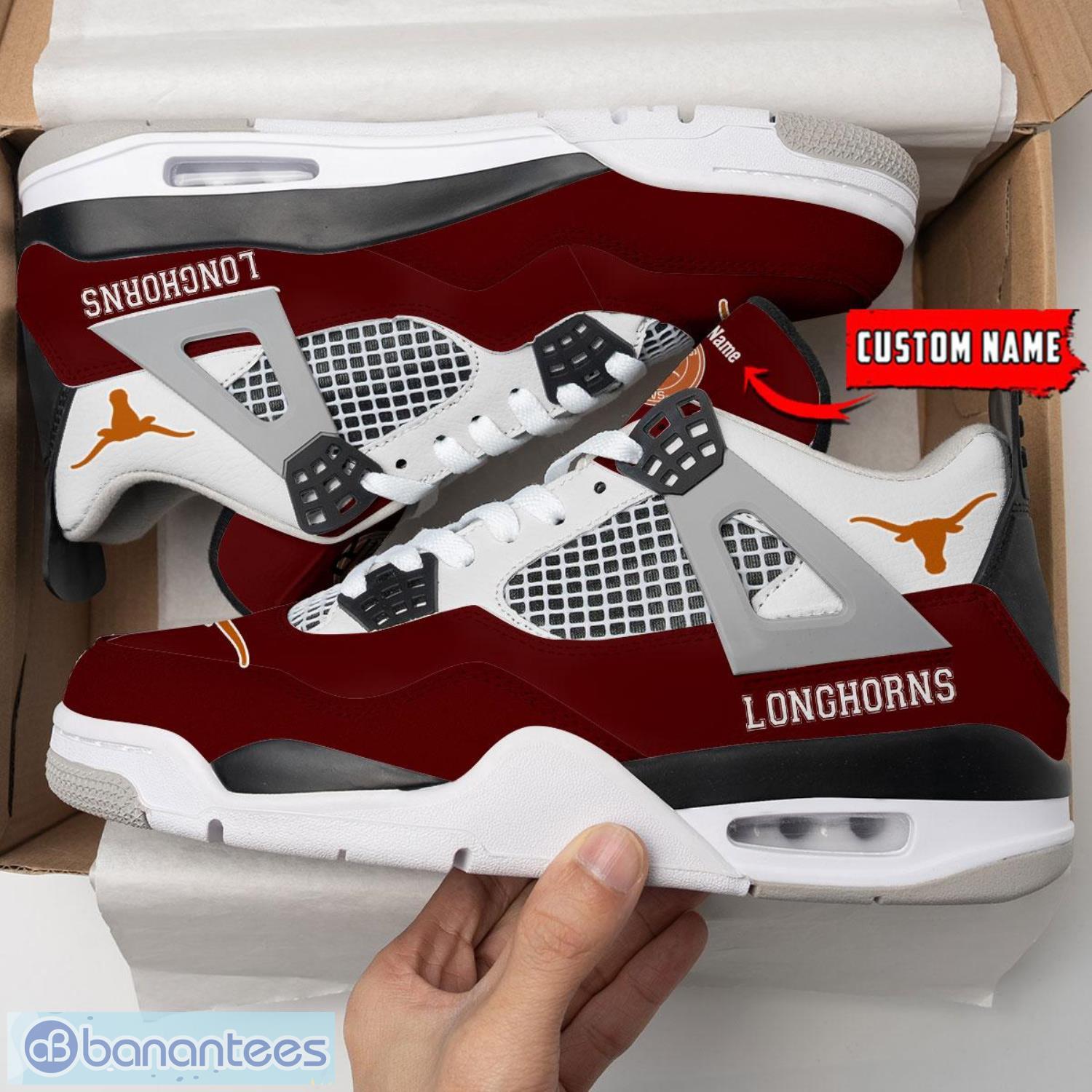 Custom Name Texas Longhorns Air Jordan 13 Sneaker Shoes - Banantees