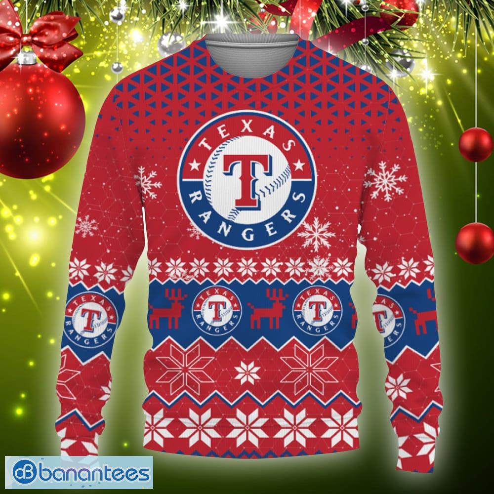 Texas Rangers Basic Pattern Ugly Christmas Sweater - Banantees