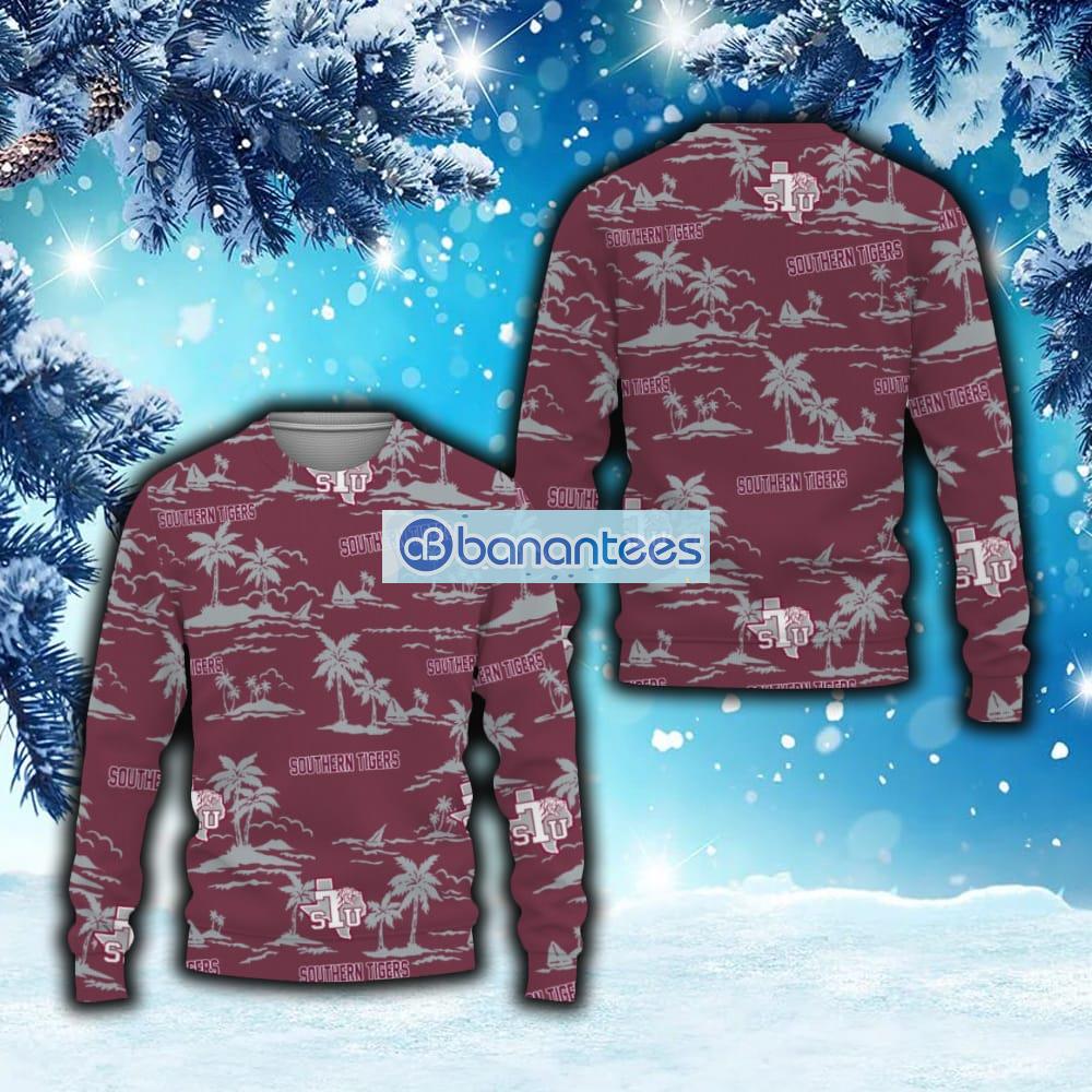 Texas Southern Tigers Coconut Tree Sweater AOP Christmas Fans For Men And Women - Texas Southern Tigers Coconut Tree Sweater AOP Christmas Fans For Men And Women