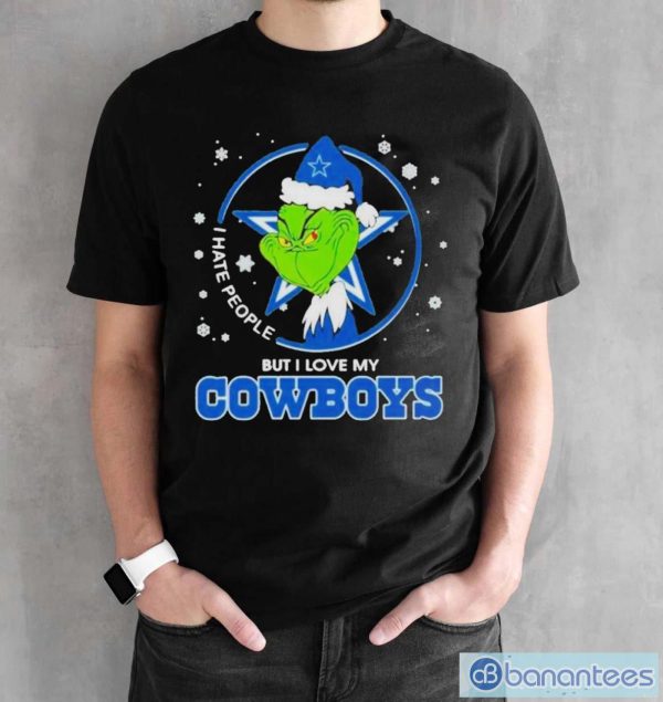The Grinch Hate People But I Love My Dallas Cowboys Nfl 2023 Shirt - Black Unisex T-Shirt