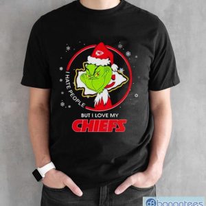 The Grinch I Hate People But I Love My Kansas City Chiefs Christmas T-Shirt - Black Unisex T-Shirt
