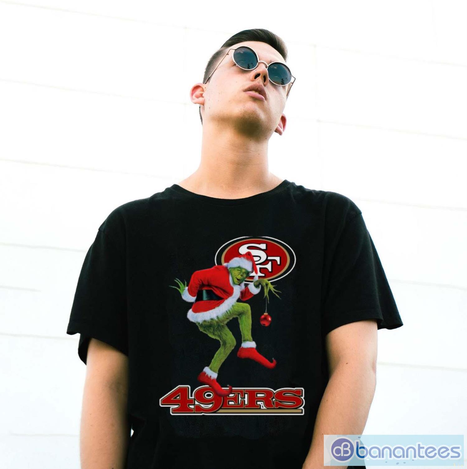 The Grinch Santa San Francisco 49ers Christmas shirt - Banantees