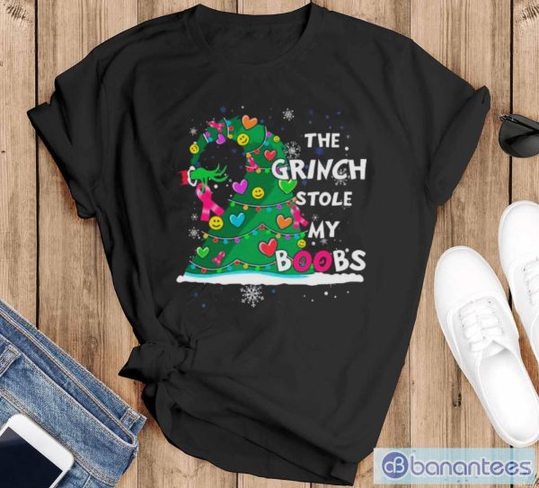 The Grinch Stole May Boobs Shirt - Black T-Shirt