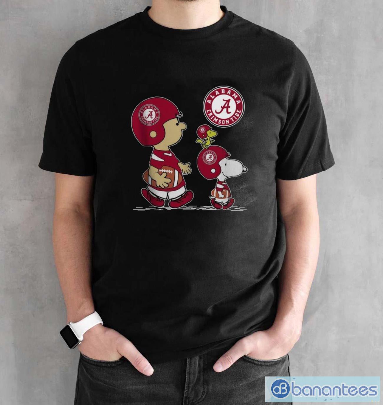 the peanuts charlie brown and snoopy woodstock alabama crimson tide football shirt 1 image The Peanuts Charlie Brown And Snoopy Woodstock Alabama Crimson Tide Football Shirt - Black Unisex T-Shirt