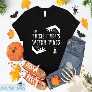 Thick Thighs Witch Vibes Halloween Witch T-Shirt Sweatshirt Hoodie Unisex Halloween Party Gift Product Photo 1