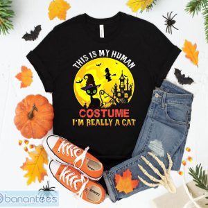 This Is My Human Costume I'm Really A Cat Halloween Gift T-Shirt Sweatshirt Hoodie Unisex Halloween Party Gift Product Photo 1