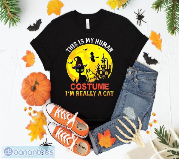 This Is My Human Costume I'm Really A Cat Halloween Gift T-Shirt Sweatshirt Hoodie Unisex Halloween Party Gift Product Photo 1