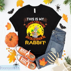 This Is My Human Costume I'm Really A Rabbit Halloween T-Shirt Sweatshirt Hoodie Unisex Halloween Party Gift Product Photo 1