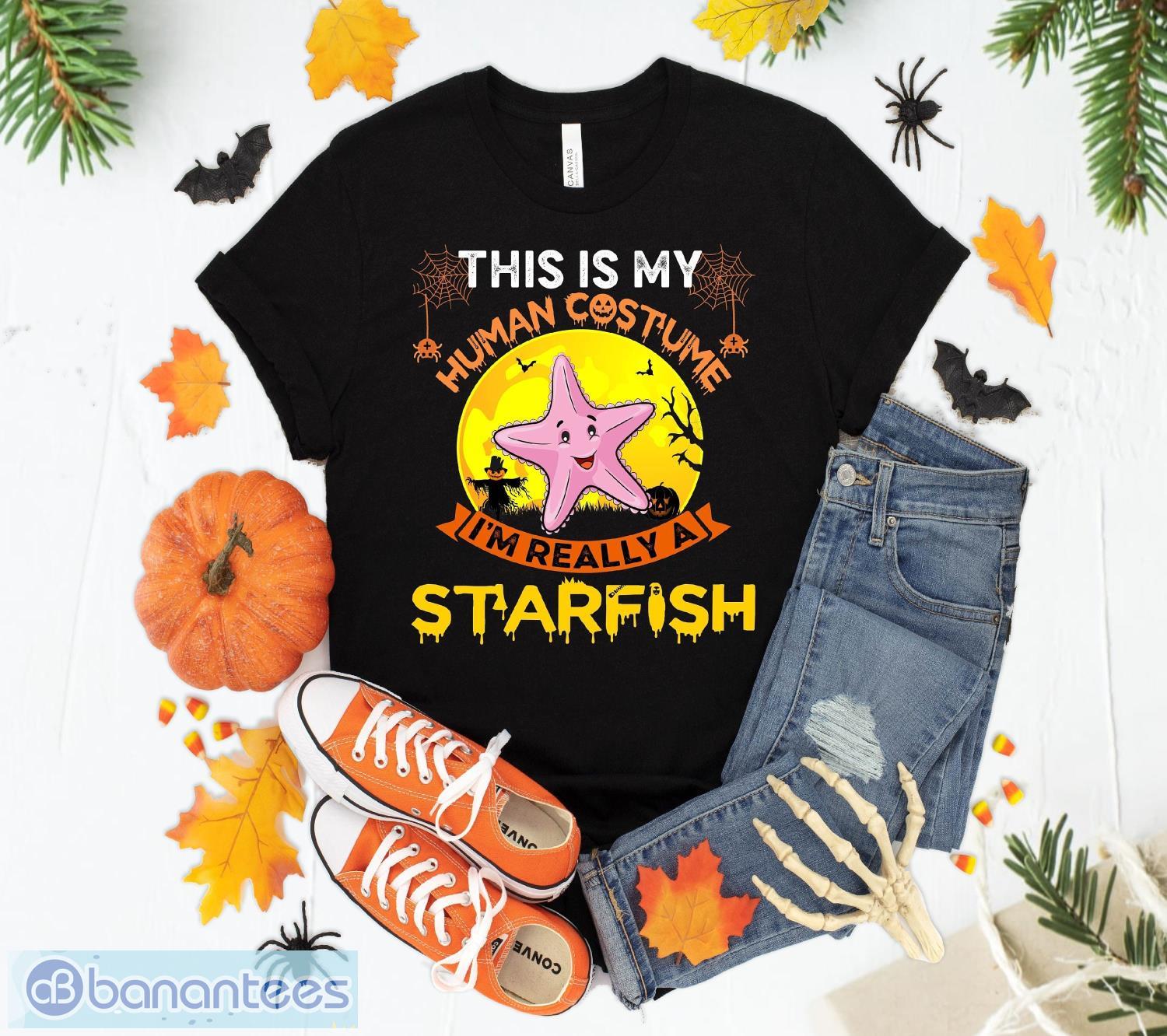 this is my human costume im really a starfish halloween funny t shirt sweatshirt hoodie unisex halloween party gift image This Is My Human Costume I'm Really A Starfish Halloween Funny T Shirt Sweatshirt Hoodie Unisex Halloween Party Gift Product Photo