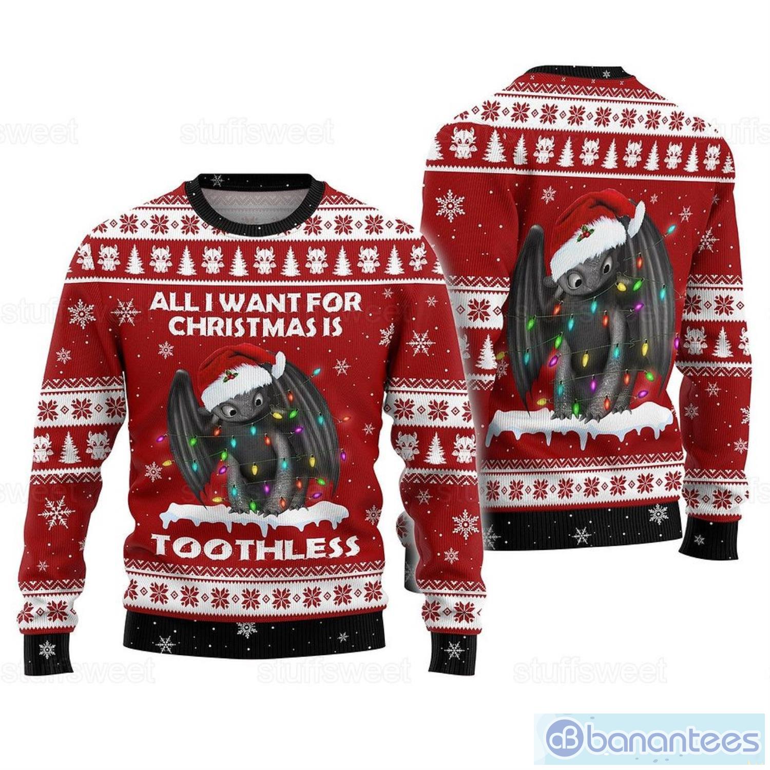 toothless sweater all i want for christmas is toothless ugly sweater christmas christmas gift for men and women party holiday image Toothless Sweater, All I Want For Christmas is Toothless Ugly Sweater Christmas Christmas Gift For Men And Women Party Holiday Product Photo 1
